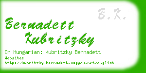 bernadett kubritzky business card